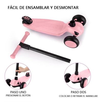 Imagen 2 del producto Scooter Monopatín Infantil Con Luces Color Rosa
