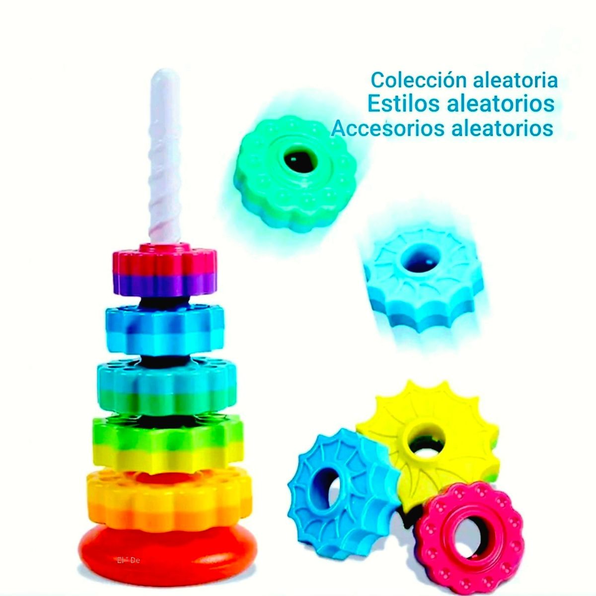 GENERICO - Juego  De Aprendizaje Educativo De Apilar Torre Giratorio Arcoíris