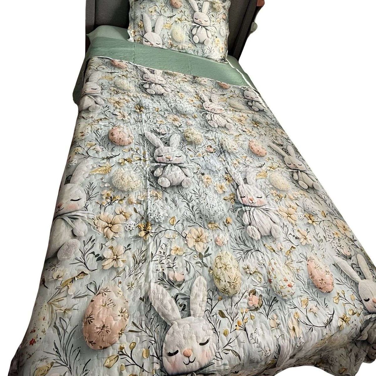GENERICO - CUBRECAMA QUILT DE VERANO NIÑA NIÑO INFANTIL CONEJO