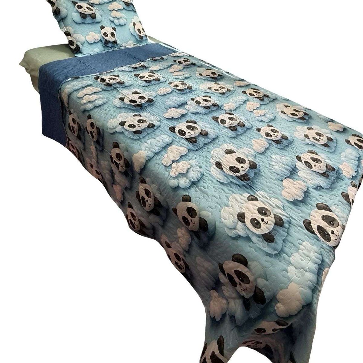 GENERICO - CUBRECAMA QUILT DE VERANO NIÑA NIÑO INFANTIL PANDA
