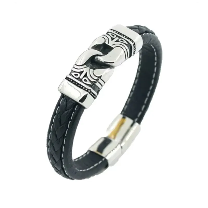 GENERICO - Pulsera De Cuero Hombre Garras Caballero Moda Royal Madriz