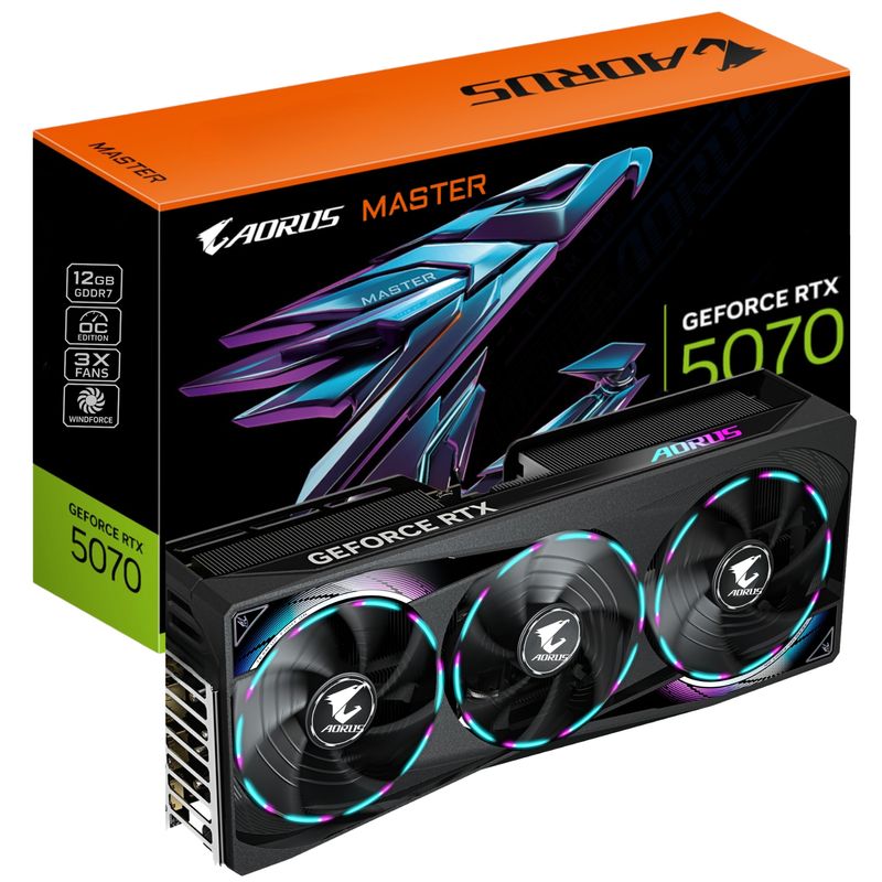 GIGABYTE - Tarjeta de Video Aorus Master RTX 5070 12GB GDDR7 PCI-E 5.0