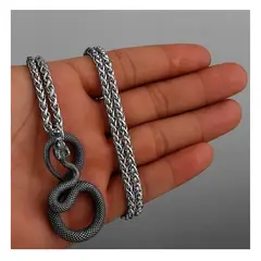 GENERICO - Collar Acero Serpiente Hombre Caballeros Moda Royal Madriz