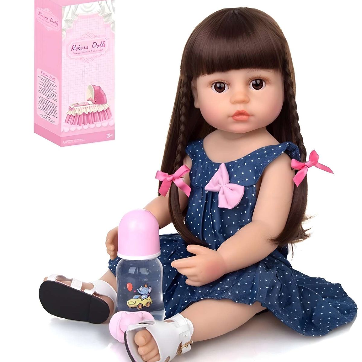 GENERICO - Muñeca infantil bebé realista silicona azul