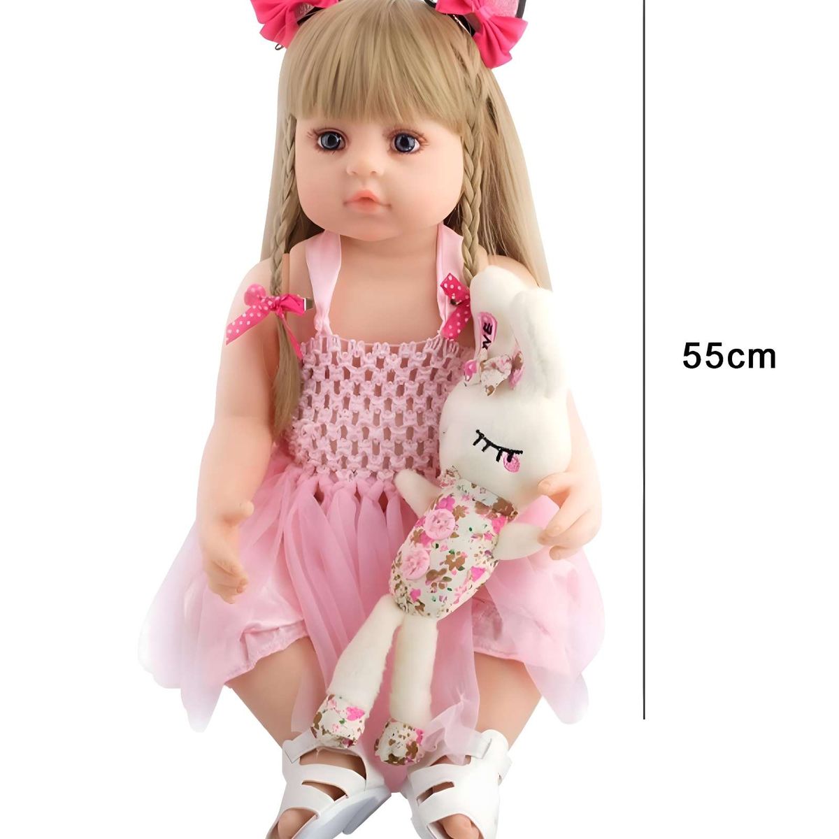 GENERICO - Muñeca infantil bebé realista silicona rosado