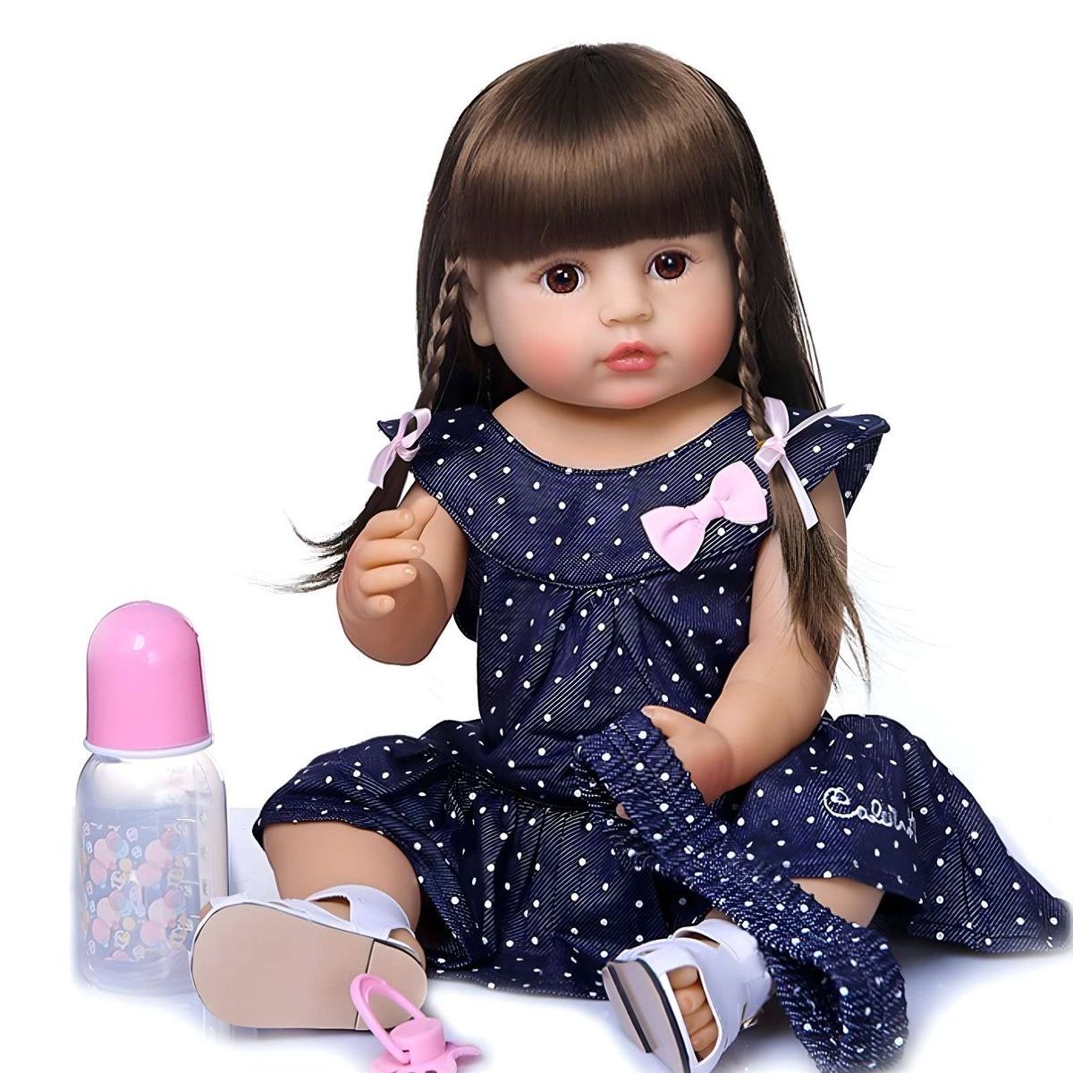 GENERICO - Muñeca infantil bebé realista silicona azul