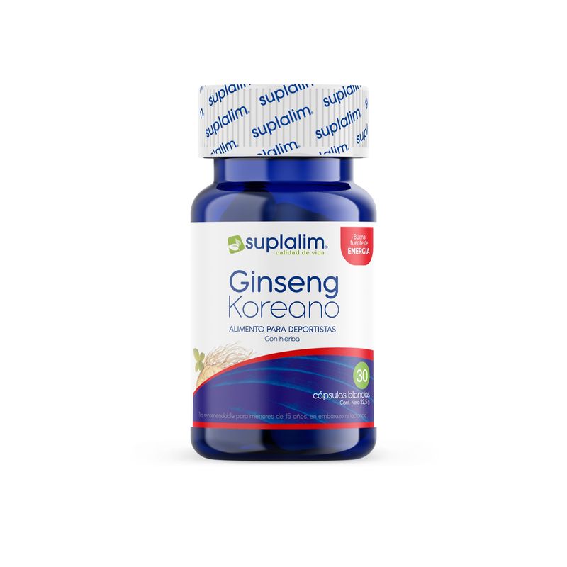 SUPLALIM - Ginseng Koreano Suplalim – Suplemento Natural para Vitalidad y Energía Diaria - 30 cápsulas