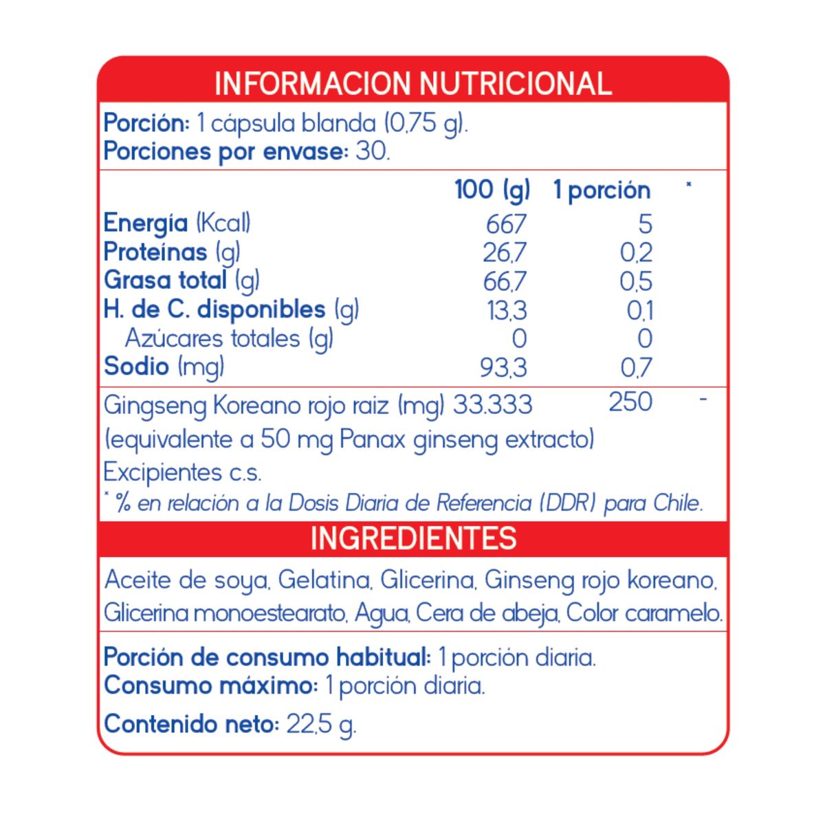 SUPLALIM - Ginseng Koreano Suplalim – Suplemento Natural para Vitalidad y Energía Diaria - 30 cápsulas