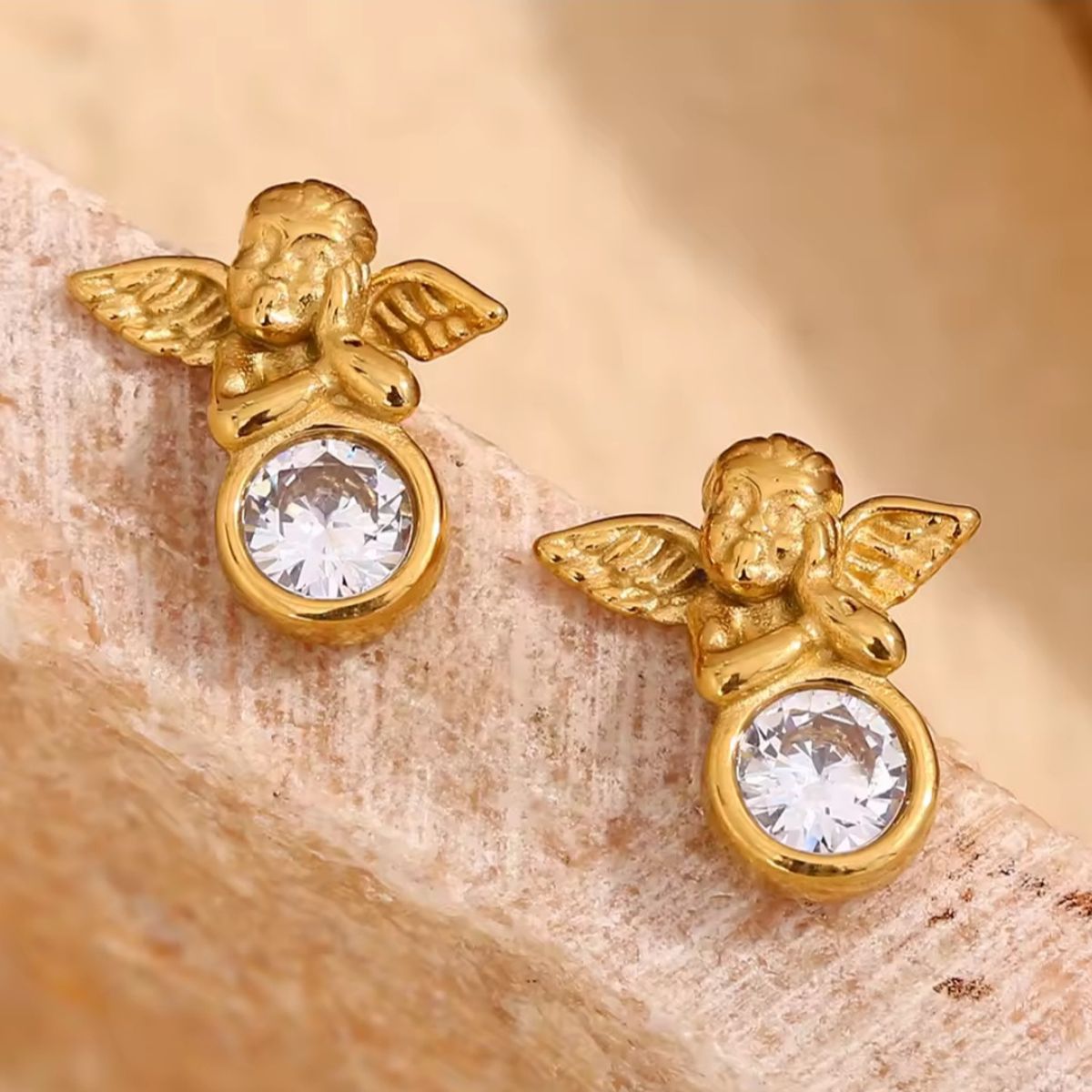 GENERICO - Aros Angelito chapado en oro 18k