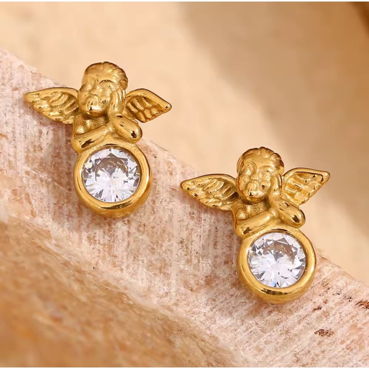 GENERICO - Aros Angelito chapado en oro 18k