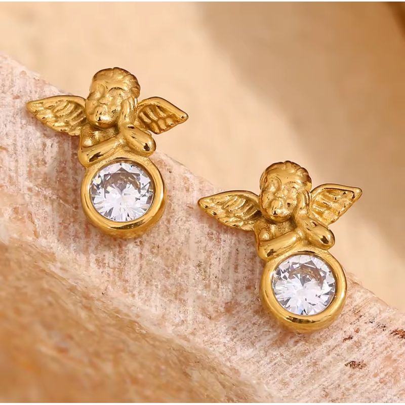 GENERICO - Aros Angelito chapado en oro 18k