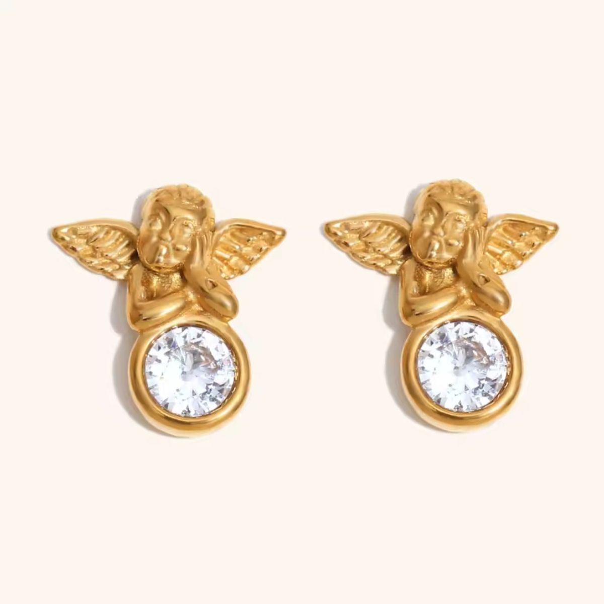 GENERICO - Aros Angelito chapado en oro 18k