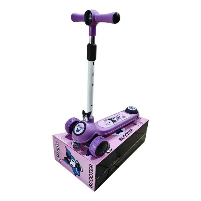 GENERICO - Scooter Monopatín Niñas Juguete Kuromi Lila