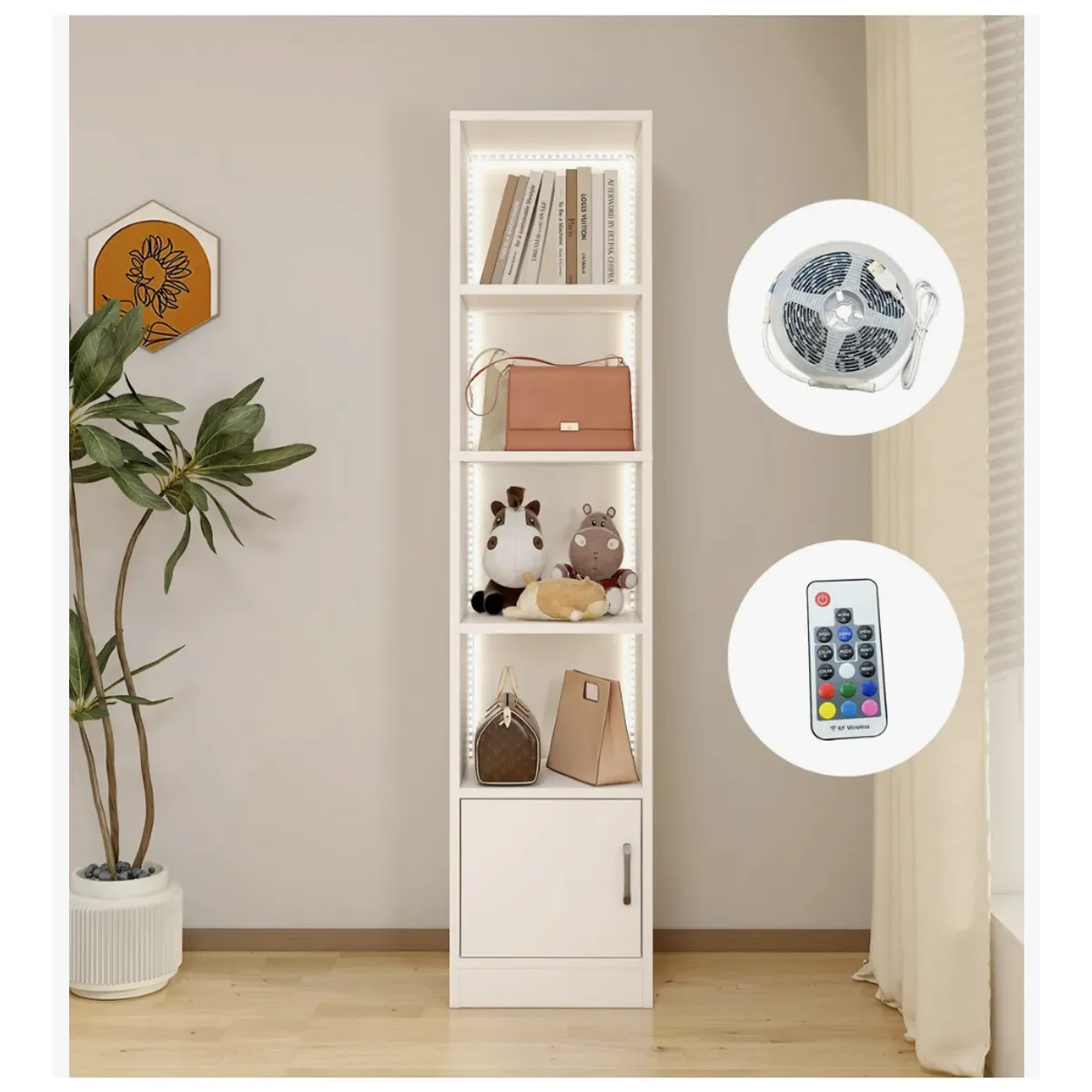 HOMER DESIGN - Estante Repisa Para Libros librero bilioteca Con Luz 40 De Ancho