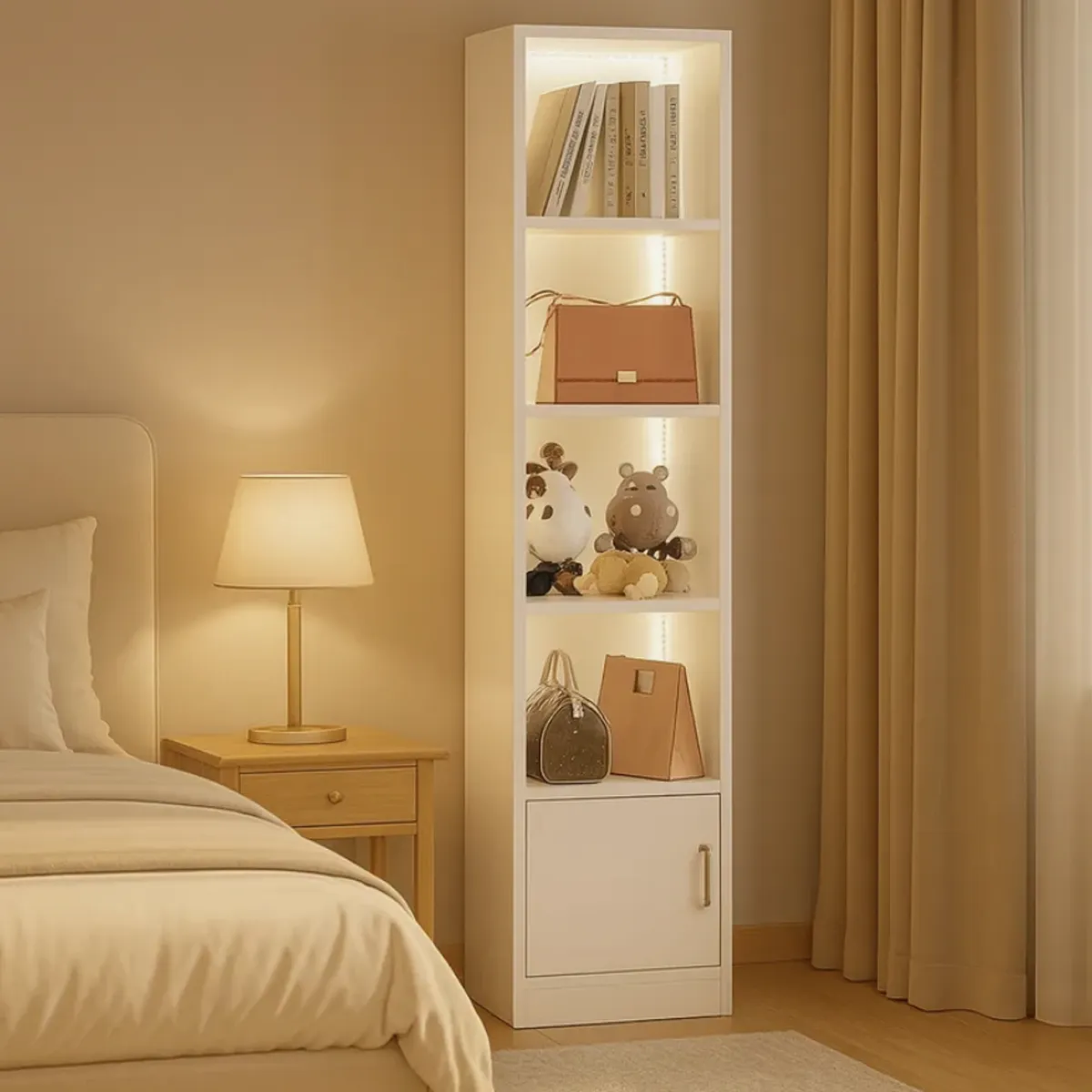 HOMER DESIGN - Estante Repisa Para Libros librero bilioteca Con Luz 40 De Ancho