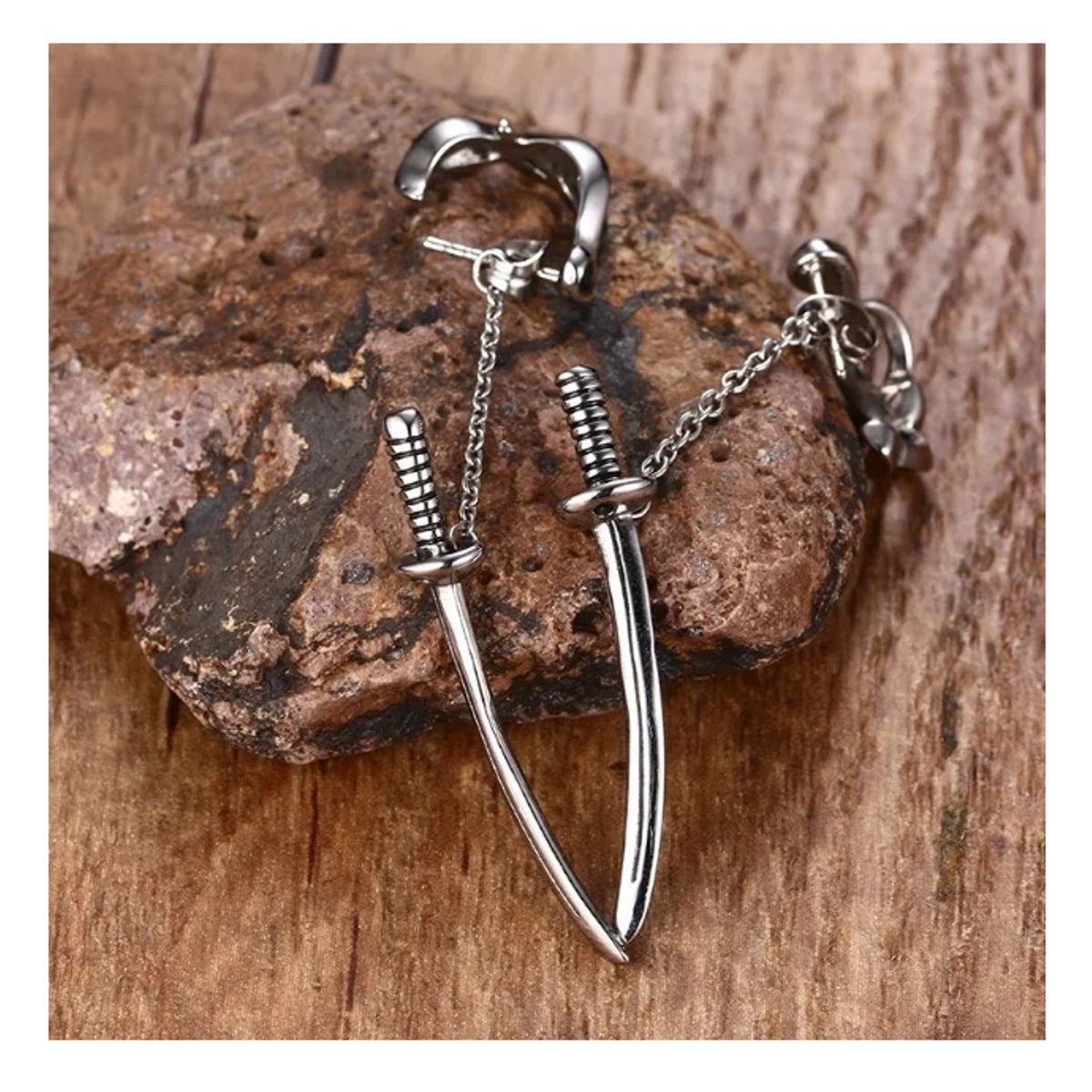 GENERICO - Aros Punk Hombre Mujer Espada Pirata Earing Moda