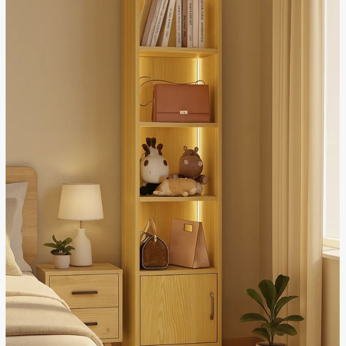 HOMER DESIGN - Estante Repisa Para Libros librero biblioteca Con Luz 40 De Ancho