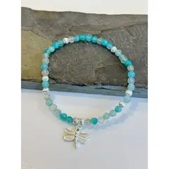 GENERICO - Pulsera para Mujer Estilo Bohemio con Piedras Naturales y Dije de la Suerte