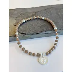 GENERICO - Pulsera de Protección Sagrado Corazón con Cristales y Baño de Plata