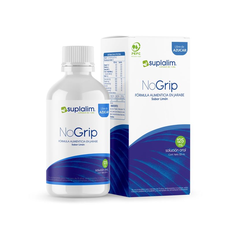 SUPLALIM - Jarabe No Grip – Suplemento Natural con Hierbas y Propóleo - Sin Azúcar - 125 ml