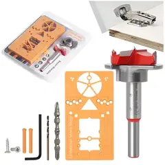 ATURE - Guía Plantilla Taladro Bisagra Puerta + Destornillador