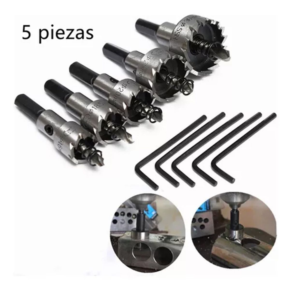 ATURE - Set 5 Piezas Brocas Copa Para Metal 16 18,5 20 25 30 Mm