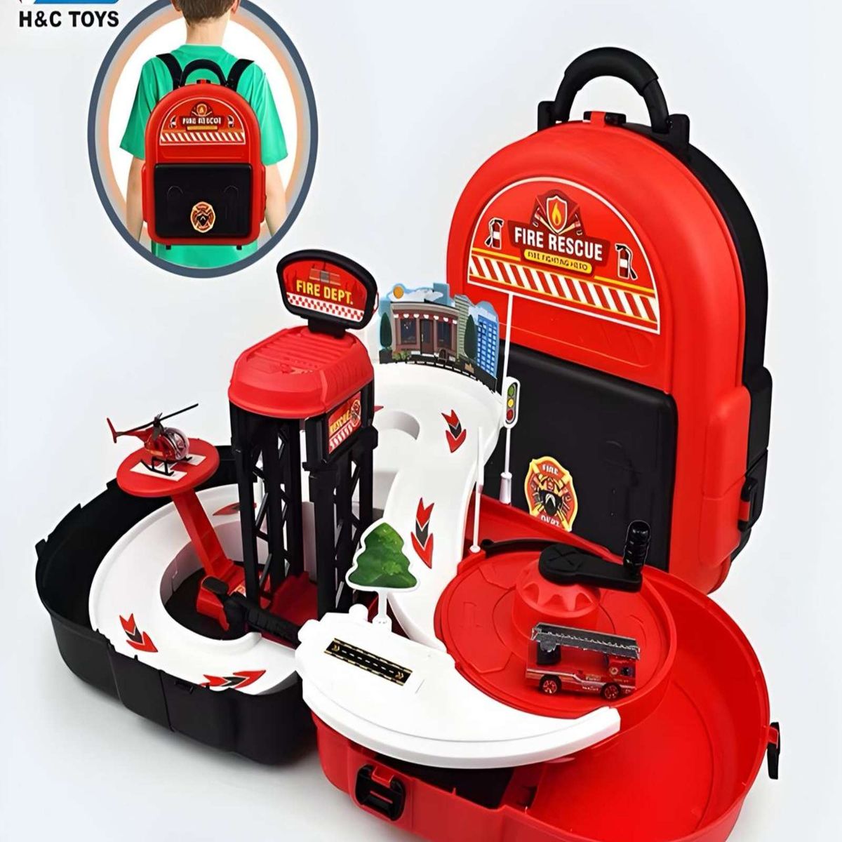 GENERICO - Mochila Estación de Rescate contra Incendios Niña Niño Infantil