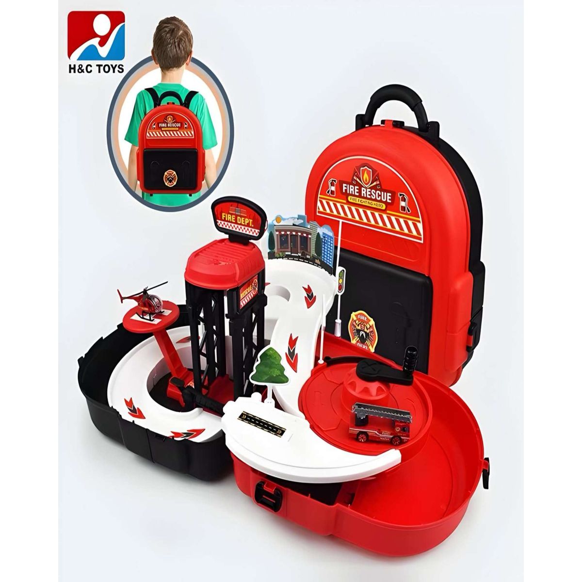 GENERICO - Mochila Estación de Rescate contra Incendios Niña Niño Infantil