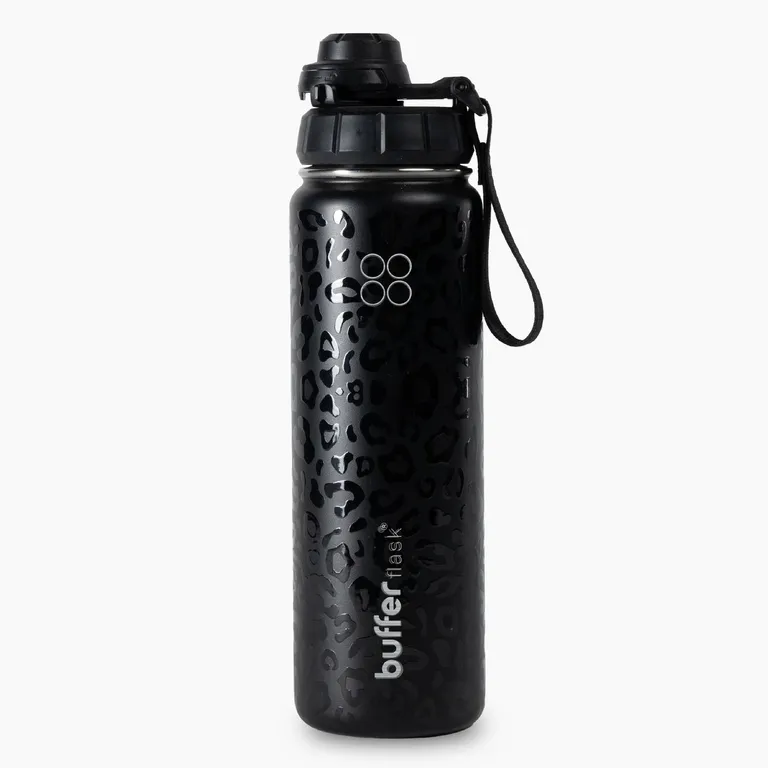 Termo Botella Agua Termica Acero Inox + Tapas 700ml - Negro