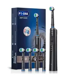 GENERICO - Cepillo Dental Eléctrico Recargable USB Con 4 Cabezales