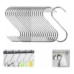 ATURE - 20 Unidades Ganchos Colgadores Acero Inoxidable Forma S Tipo
