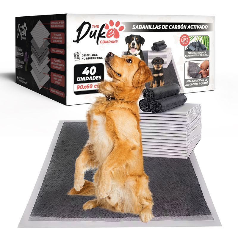THE DUKE COMPANY - Sabanillas de Perro Carbon 60x90 Duke 6 Capas Aromaticas 40U