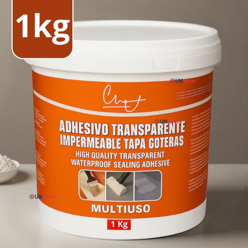 LINE - Sellador Adhesivo Transparente Impermeable Tapa Goteras 1Kg No Tóxico