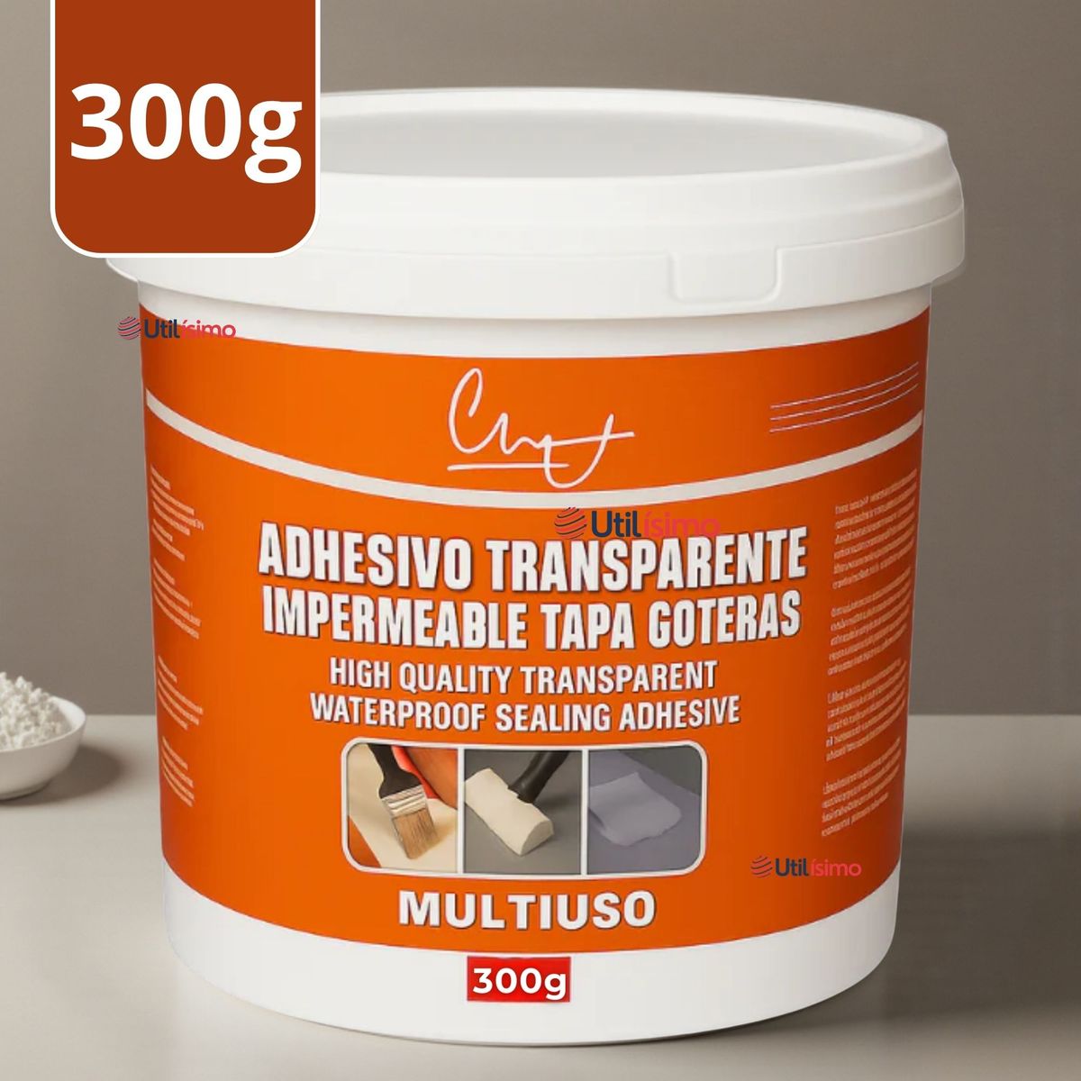 LINE - Sellador Adhesivo Transparente Impermeable Tapa Goteras 300g No Tóxico