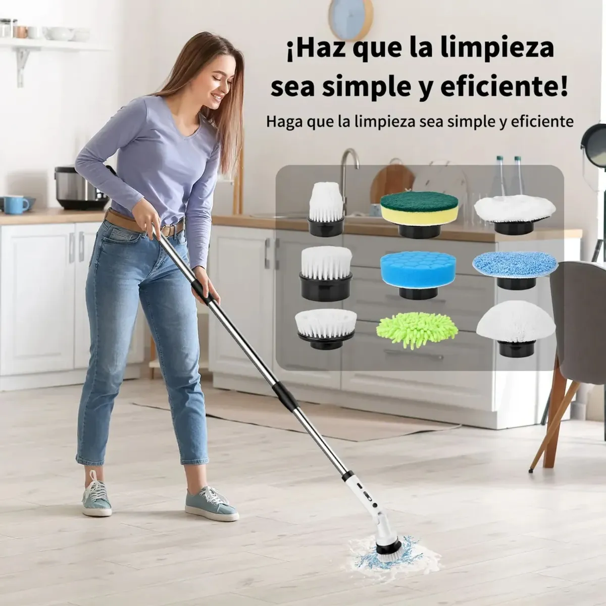 MOVI - CEPILLO DE LIMPIEZA INALÁMBRICO 9 EN 1-LIMPIEZA PROFUNDA