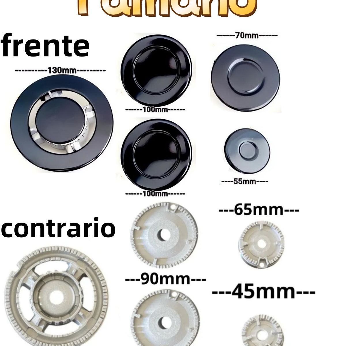 KUANGYE - Juego 5 Quemadores Y Tapas De Cocina A Gas