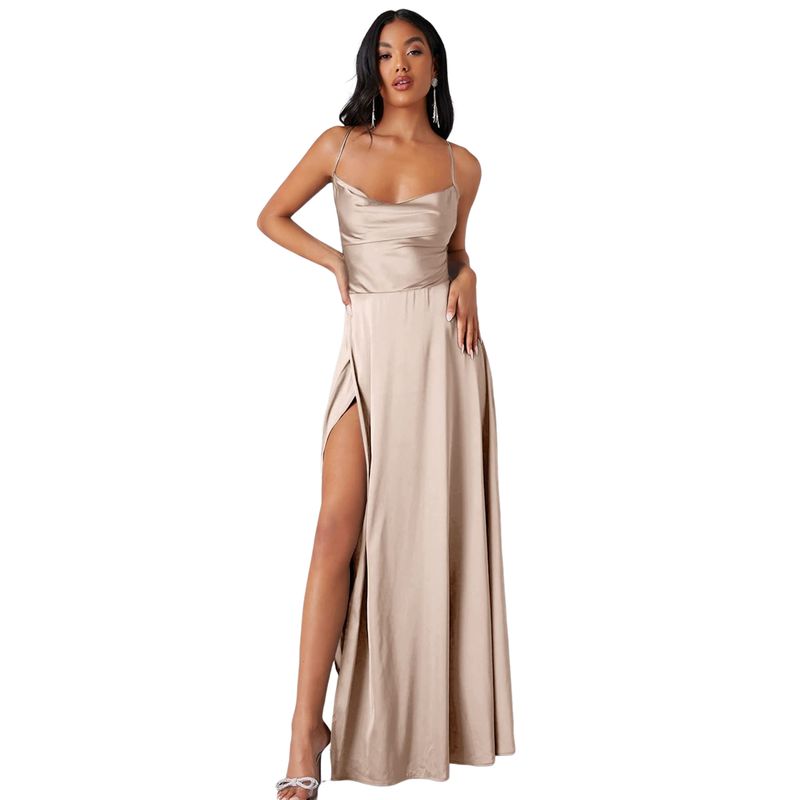BLWOENS - Vestido de noche para mujers - Beige