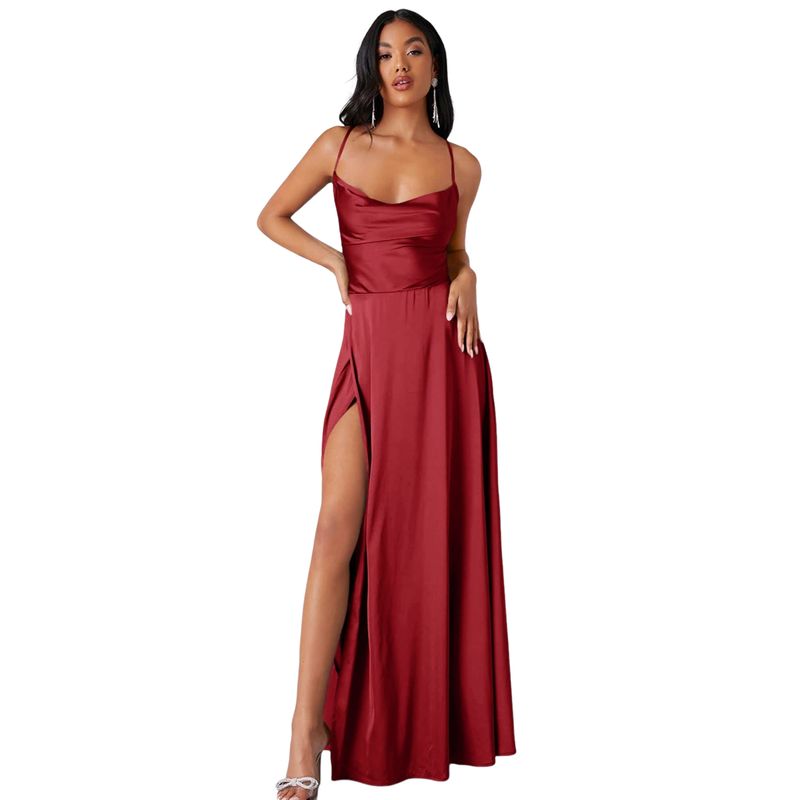 BLWOENS - Vestido de noche para mujers - Rojo