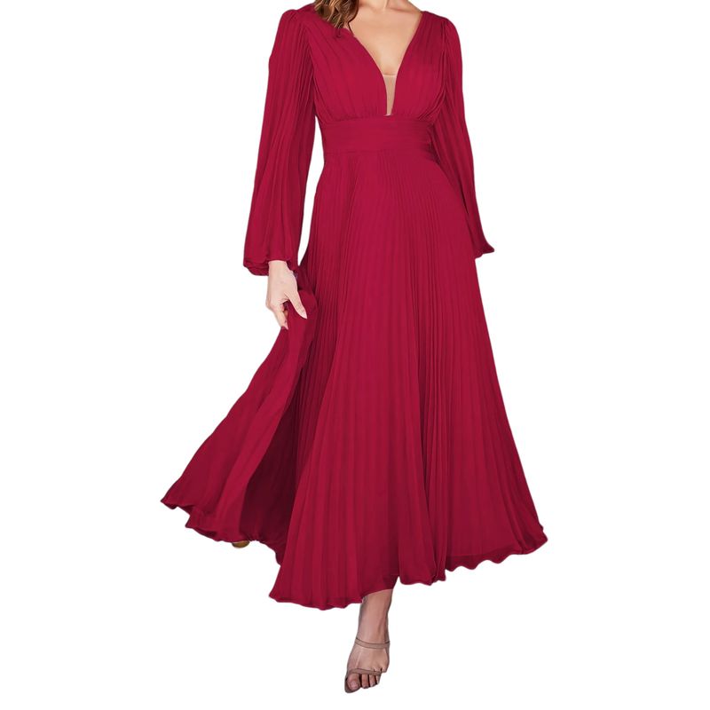 BLWOENS - Vestido de noche para mujers - Rojo