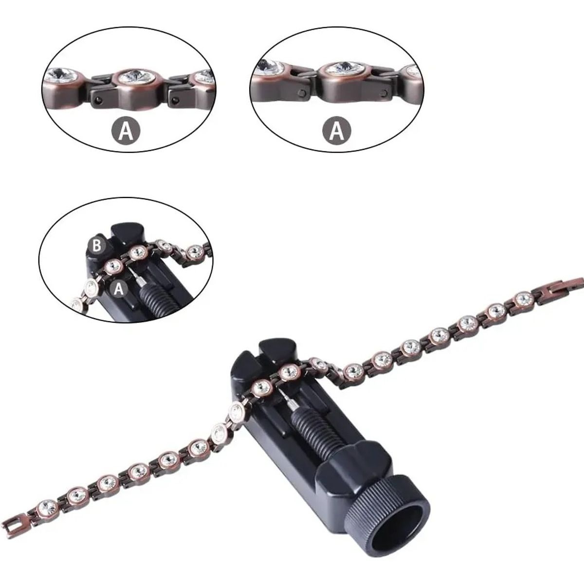 KUANGYE - Pulsera Bañado en Cobre Magnética - Imanes Terapia - Brazalete Circón