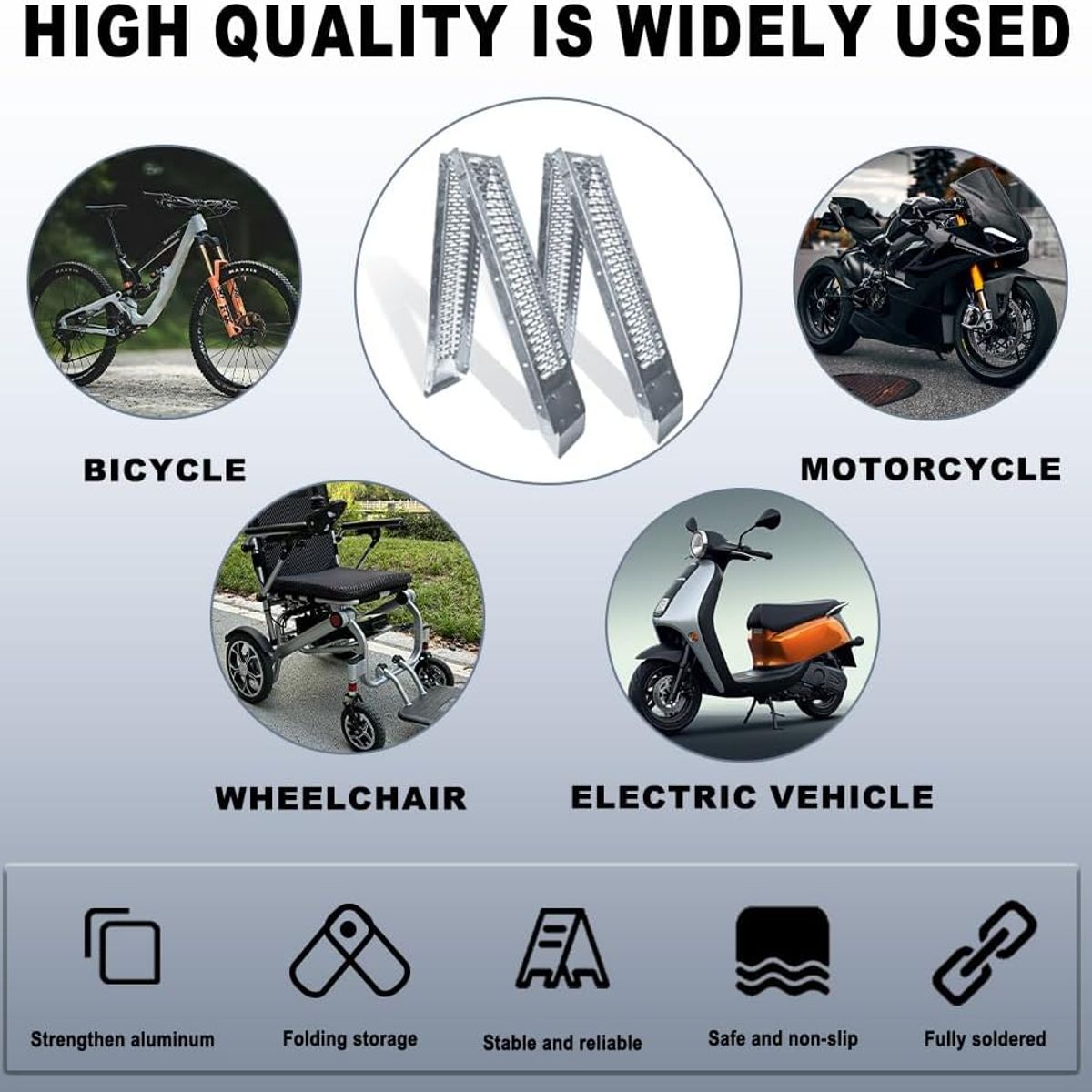 KUANGYE - Rampa Plegable Para Motocicleta Cuatrimoto