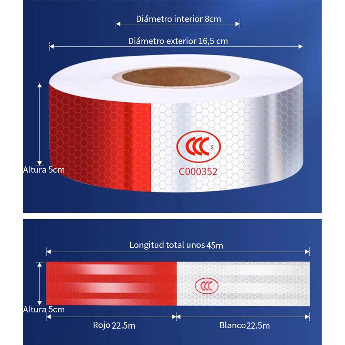 ATURE - Bandas Reflectantes Anticolisión Para Camiones 5cm X 45m