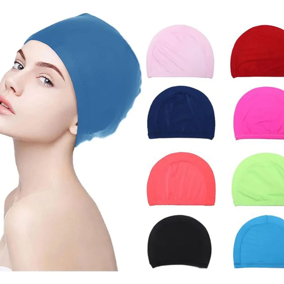 GENERICO - 12× Gorro Natación Naylon Licra Piscina Baño Adulto Niño