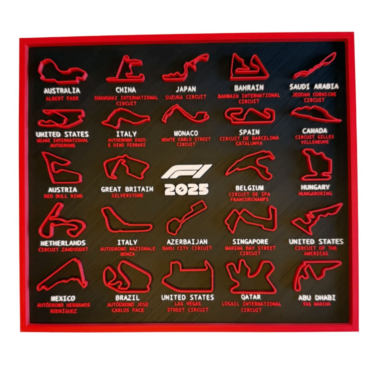 GENERICO - Calendario 3D - Formula 1 2025