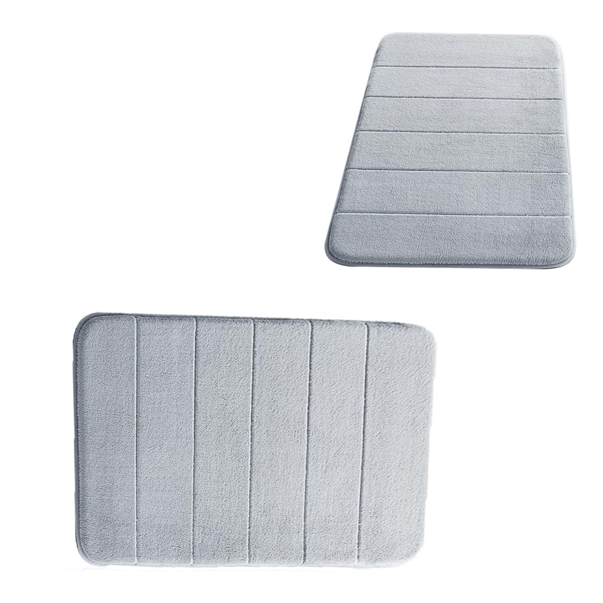 PAGANOOM - 2PCS Qlfombrillas de baño de espuma viscoelástica - Gris 5080 + 4060