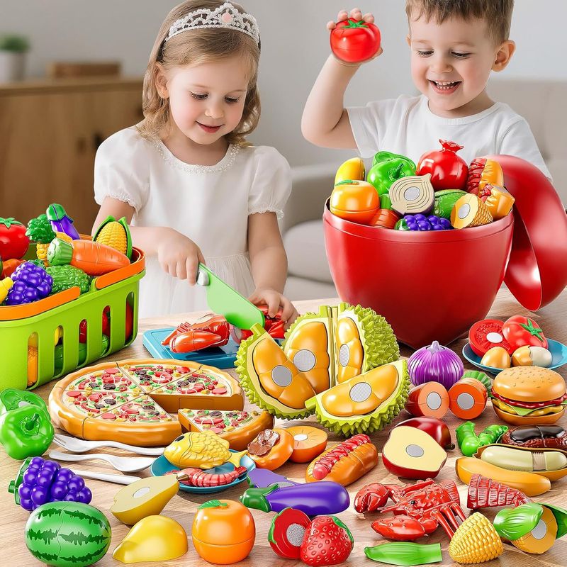 EVERSO - Juguetes De Corte De Cocina De Frutas Y Verduras 32 Pcs