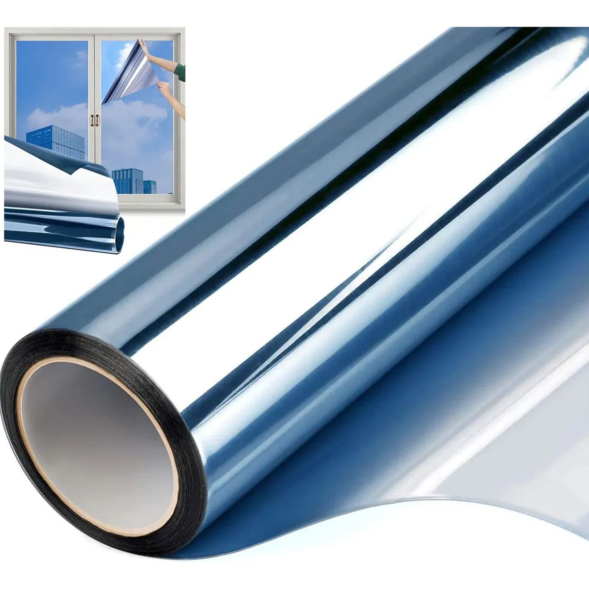 GENERICO - Vinilos Para Ventanas Con Efecto Espejo Lámina Protección Uv