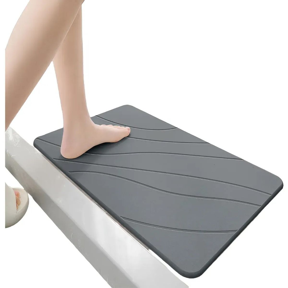 KUANGYE - Piso Baño Diatomita Absorbente Alfombra Ducha Secado Rápido