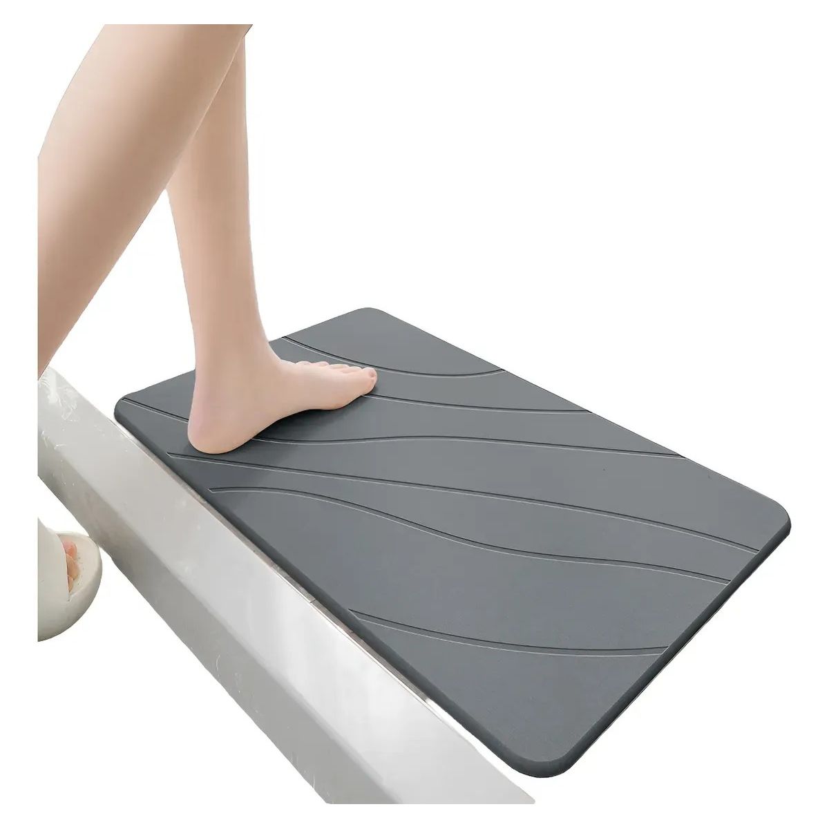 KUANGYE - Piso Baño Diatomita Absorbente Alfombra Ducha Secado Rápido