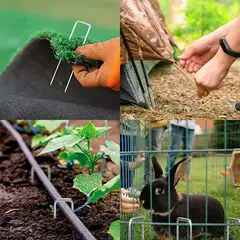 GENERICO - 40 Grapas Césped Pasto Artificial Para Malla Anti-maleza
